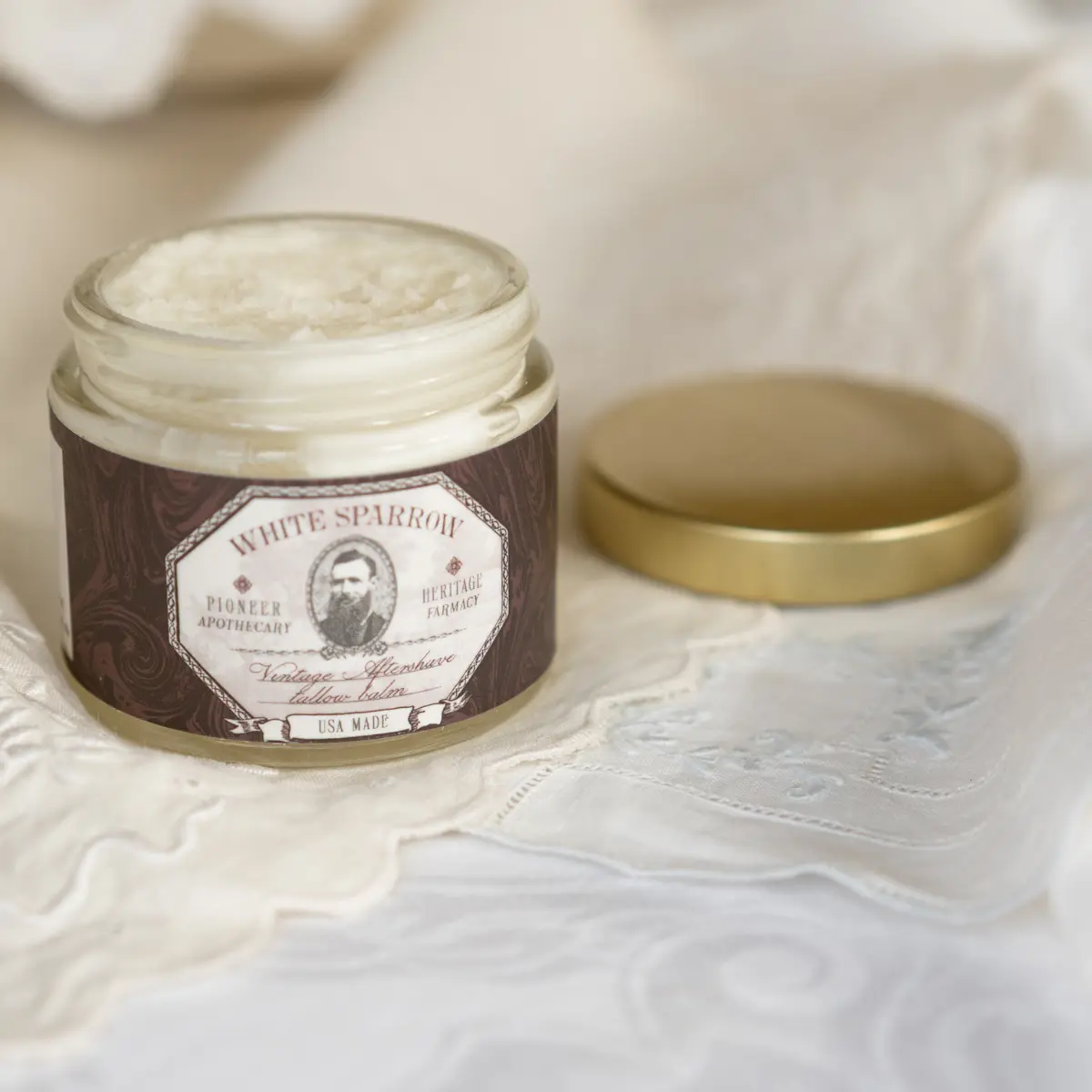 Men's Tallow Balm - Vintage Aftershave scent, 100% Organic, Grass-Fed Tallow, Vitamin A, D, E, K, B12, Moisturizing, Nourishing, Gentle on Sensitive Skin, Natural Skincare