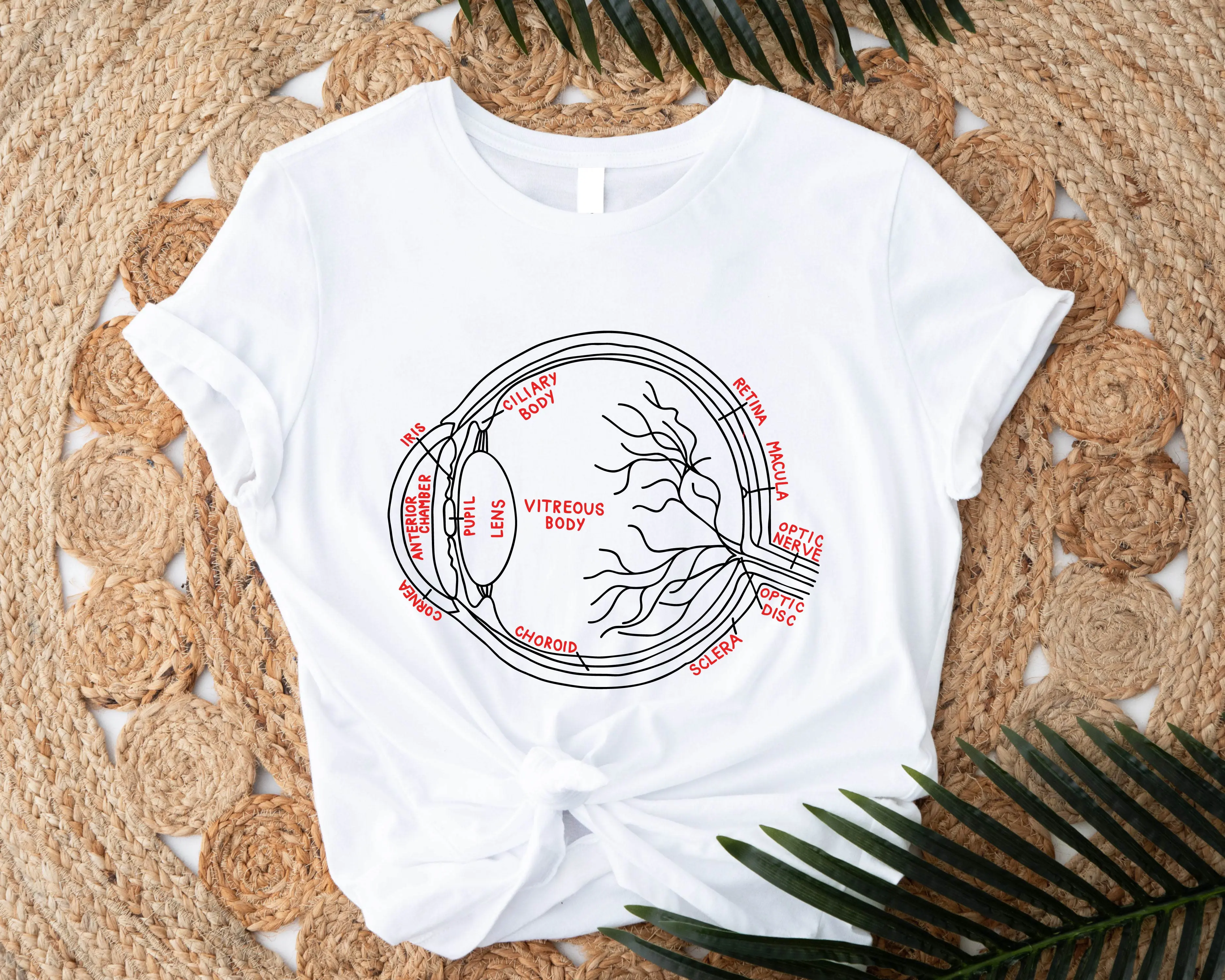 Eye Anatomy Shirt, Medical Student Gift Tee, Eyeball Anatomy Short Sleeve, Nursing Grad T-shirt, Optometry School Shirt, Optometrist Cool Tee.
