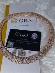 20mmIced Hip Hop Cuban Chain, Miami Style Cuban Chain VVS Hip Hop Jewelry Electroplated Boutique Cuban Necklace, Premium Textured Hip Hop Style Holiday Carnival Gift, Cuban Link Chain