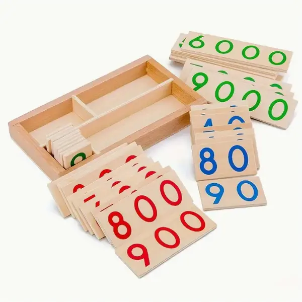 Premium Wooden Numerical Place Value Counting Game Set - Durable Math Learning Tool with Digit Cards, Storage Box, for School & Home Use, Kids' Gift, Hands-On Arithmetic Fun Learning Environment (Educational Maths Toy)