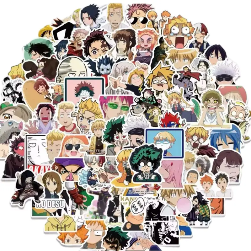 AnimeStickers Mixed Anime Sticker Pack - Waterproof Vinyl Decals for Laptops Water Bottles Skateboards - Kawaii & Otaku Gift for Anime Fans - 50pcs 100pcs 150pcs 300pcs