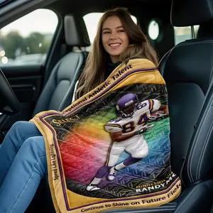 Minnesota Vikings Superstars Fleece Throw Blanket, Perfect Holiday Gift for Fans, Soft Plush Fabric for Couch and Bed, All Seasons Use, Soft Warming Blanket