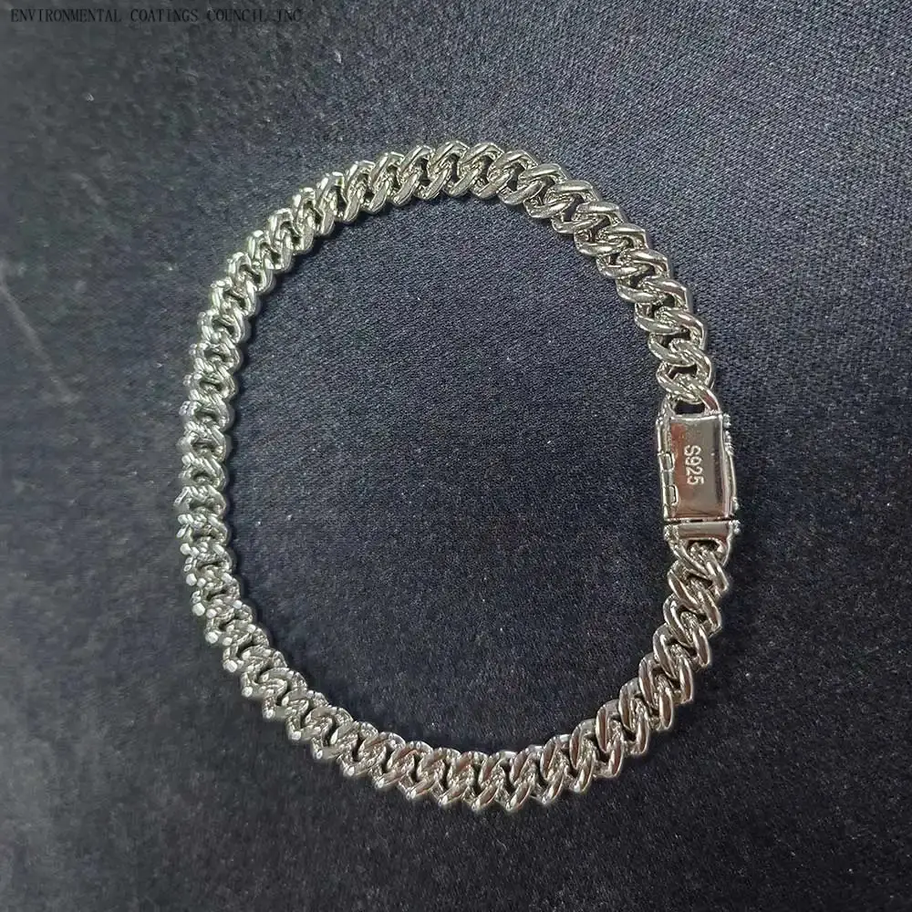 6mm Pass Diamond Test Moissanite Cuban Link Chain 925 Sterling Silver VVS Diamond  Out Women Single Rows Thin Necklace