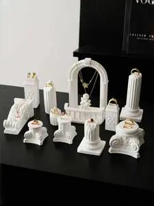 High-End Gypsum Roman Column Ring Holder, Style Display Stand, European Vintage Jewelry Photo Prop, Window Display Storage