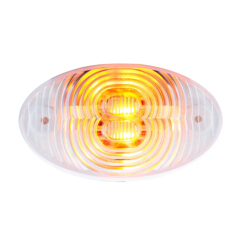 4 LED Fender Turn Signal Light for Freightliner M2 Amber LED with Clear Lens