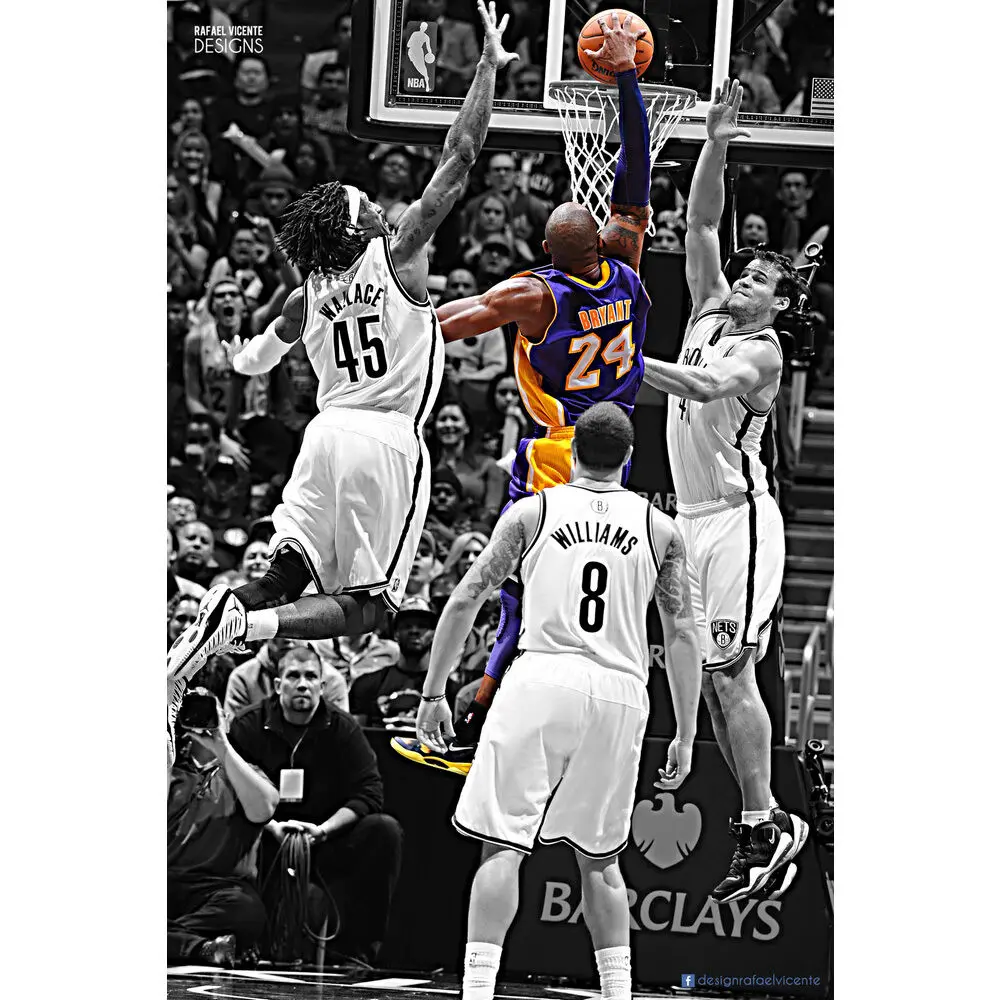 Kobe Bryant Dunk Poster, Basketball Art Poster, Sport Poster