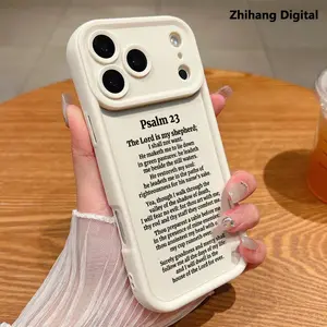 Divine Shepherd Psalm Pattern TPU Phone Case for iPhone 17 Pro Max Air 15 16 Plus 14 13 12 11 Shockproof Drop Protection Rugged Durable Silicone Cover Cellphone Protective Casing