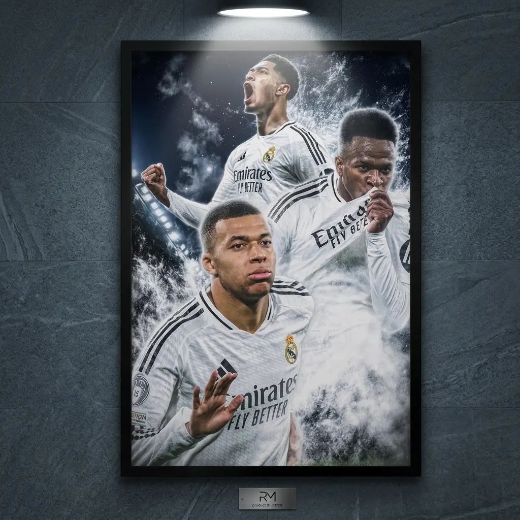 Mbappe, Vini Jr , Bellingham - Real Madrid  - Legendary Players - Football Poster - Soccer Poster - Football Art