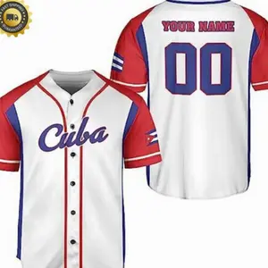 Personalized Cuba Flag Baseball Jersey Shirt W3