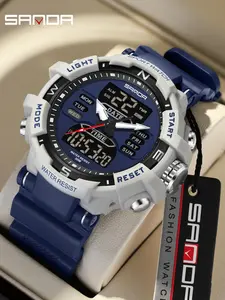 Men's Sporty Digital Watch, Fashionable Luminous Digital Watch, Waterproof Electronic Watch with Box for Men, Digital Quartz Watch, Trendy Watch, Waterproof Quartz Wristwatch, Quartz Wrist Watches
