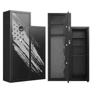 KAER 8-10 Gun Safe, Large Gun Safe for Rifles and Pistols, Quick Access Home Gun Rifle Safe and Storage Gun Locker Cabinet with 4 Pistol Pouches and Removable Shelf for Shotgun, Firearm, Ammo