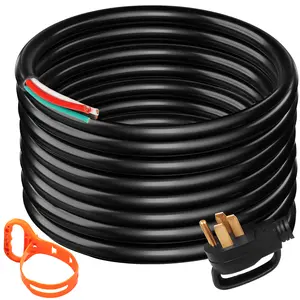 VEVOR 30Ft 50Amp Generator Extension Cord 6 Gauge STW 6/3+8/1 Generator Cord Generator Power Cord N14-50P to Bare Wire Cut Wire Cord Extension Power Cord RV Motor Home Generator PortableSummervibes