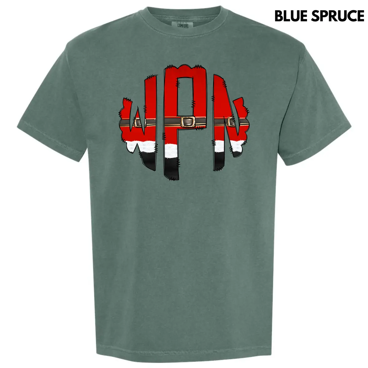 Santa Outfit Monogram Comfort Colors T-Shirt 'NLB'