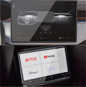 for Tesla Model X & Model S 2022-2025 Screen Protector Front 17" & Rear 9.4" Screen Anti-Scratch Anti-Fingerprint Matte Anti-glare 9H Tempered Glass