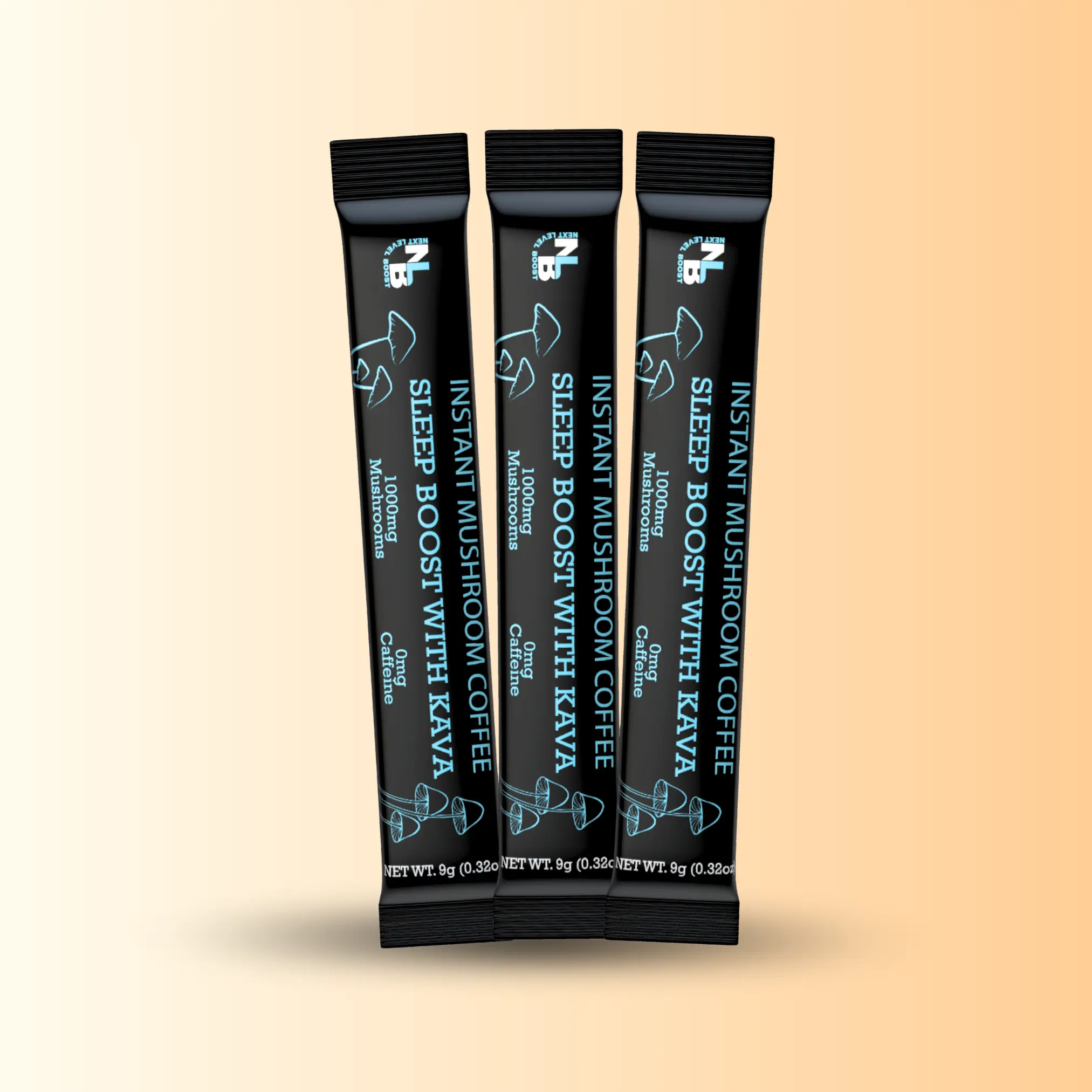 Next Level Boost Sleep Boost with Kava Instant Mushroom Decaf Coffee 3 Stick Pack Sample - Mushrooms, Kava & Melatonin for Relaxation & Sleep Aid - Made in US - Beverage - Collagen
