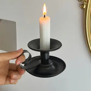 Elegant Metal Candle Holder, Vintage Tea Cup Design, Lightweight Polished Surface, Perfect for Romantic Home Decor, Festive Occasions