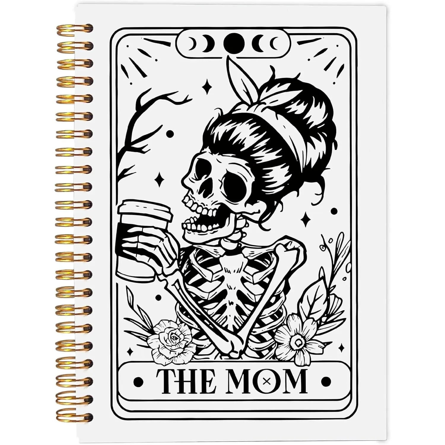 The Mom Tarot Journal Notebook - Mom Gifts, Mothers Day Gifts for Mom from Daughter Son, Gothic Skeleton Mom Notebook Journal, Goth Gifts for Women, Witchy Journal, Spiral Notebook 5.5x8.3