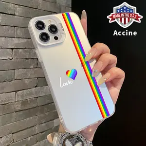 Phone Case for iPhone 15 Pro Max 16 16E 14 Plus 13 12 11 Promax X XS Max XR xsmax Rainbow Full Body Coverage Raised Edges Camera Protector Phone Cover for Boy