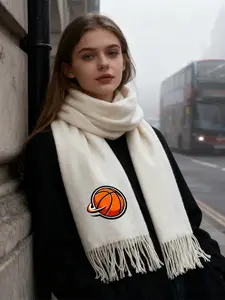 Basketball Design Fashion Scarf, Unisex Warm & Soft Wrap for Winter, Daily Wear