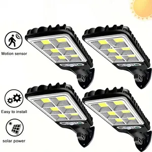 Bright Solar Outdoor Lights,Solar Powered Street Motion Sensor Lights,108COB LED Security Waterproof Lights with 3 Lighting Modes for Porch Garden Deck Fence Patio Path
