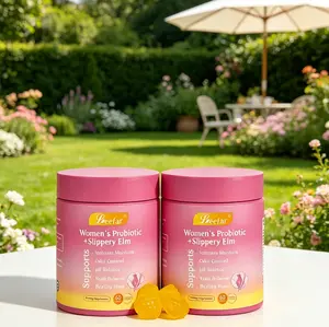 Her Juicy Slippery Elm Prebiotic Probiotic Gummies for Women, Lactobacillus Blend All-in-One Feminine Care Supplement, Maintain Intimate pH & Relieve Dryness, Hawaiian Pineapple Flavor 60 Gummies