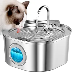 PWS-155 Multi-Layer Filtration Quiet Stainless Steel Dog & Cat Water Fountain, 108-oz
