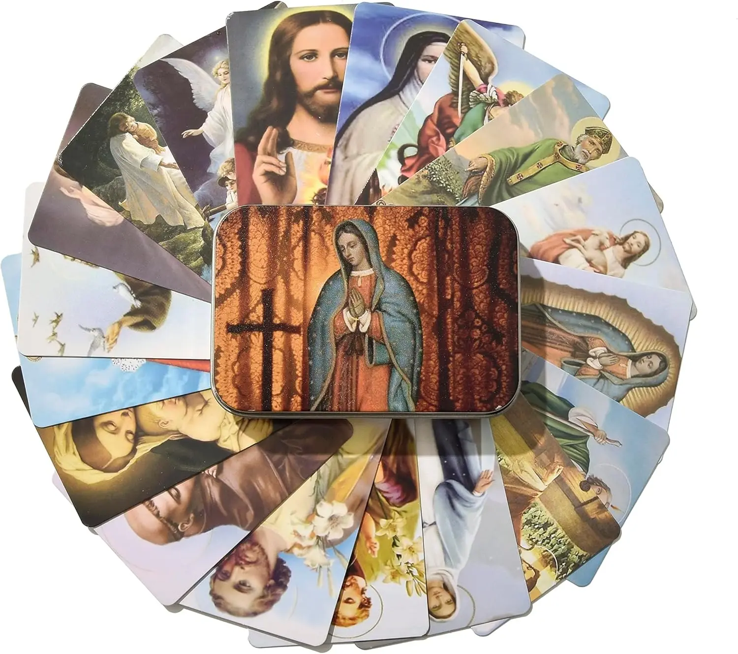 Catholic Rosary Purple Beads Necklace, with Crucifix Rosaries Communion Rosary Christian Gifts Catholic Gifts with a Gift Box And 18pcs Praying Cards