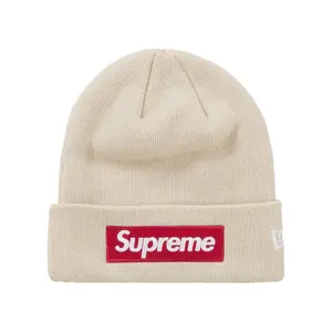 Supreme New Era Box Logo Beanie (FW24) Stone