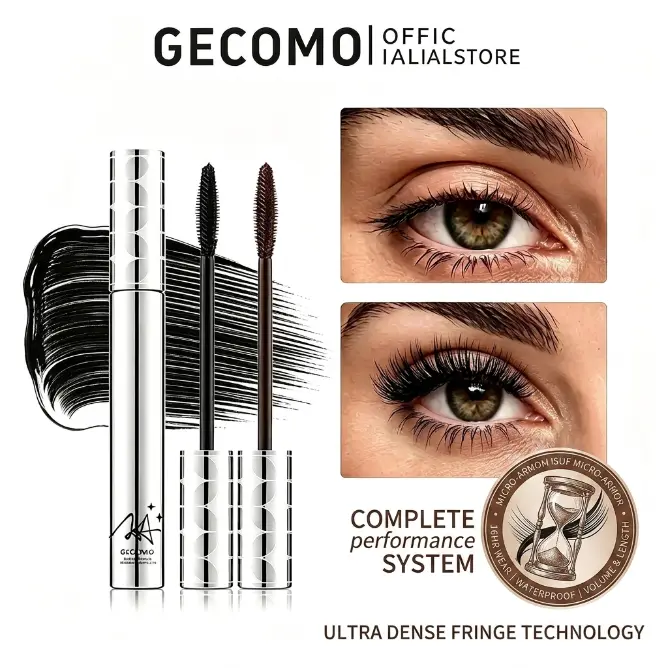 GECOMO Extensionist Mascara – Lengthening Curling Volumizing Mascara, Lightweight Formula for Fluffy Clump-Free Lashes, Smudge-Proof Anti-Staining, No Spider Lashes, Cruelty-Free & Paraben-Free Eye Makeup, Ideal Holiday & Mother’s Day Gift