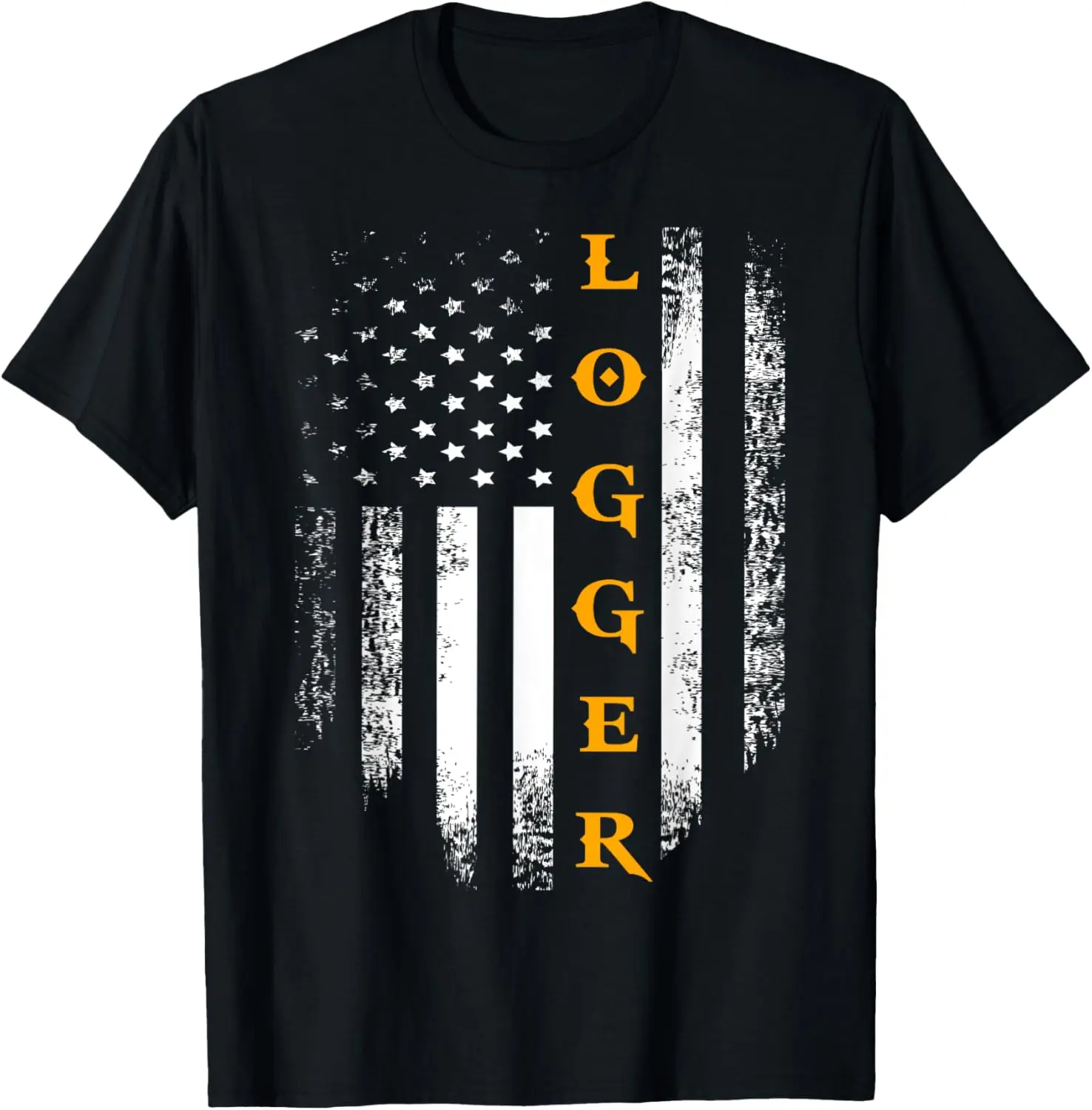 Cotton(pure) Vintage Logger With American Flag Logging/Carpenter Gift T-Shirt