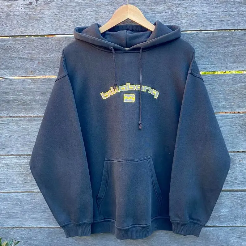 Billabong Logo Pullover Hoodie, Heavyweight Fleece Hooded Sweatshirt, Oversized Casual Streetwear for Men & Women, Full Color Top Womenswear
