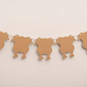 Turkey Garland Banner – Kraft Paper Thanksgiving Decor – Fall Holiday Hanging Decoration