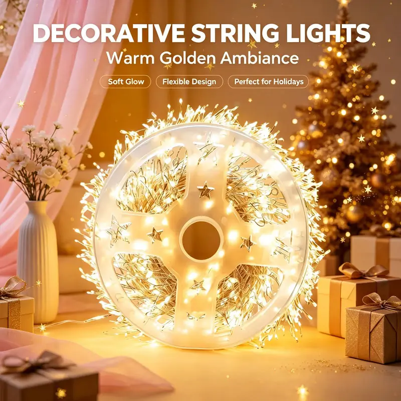 Christmas LED Fairy String Lights, USB Powered Remote Control (No Batteries Included), Bright Glow, Easy Setup, Indoor & Outdoor Decor For Yard, Patio And Holiday Party