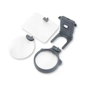 Carson 3-in-1 LED Lighted Hands-Free Interchangeable Magnifier Set (HM-30) - Perfect for Reading, Needlepoint, and Miniature Painting