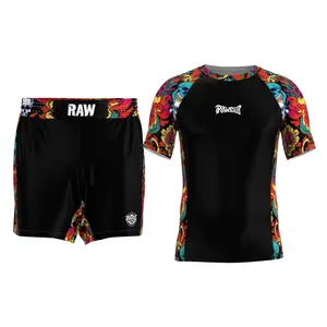 SKULLTRIP BLACK NO-GI GRAPPLING SET | RASH GUARD + GRAPPLING SHORTS
