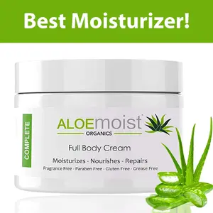 Aloemoist Organic Aloe Vera Cream - Hydrating Face & Body Moisturizer with Vitamin E C Retinol & Shea Butter - Lightweight Brightening Anti-Aging Skincare for Dry Sensitive Skin - 4 oz Tube - Gentle