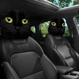 2pcs 11x10.2 inch Mysterious Black Cat Eyes Pattern Car headrest covers,Universal,easy to install,and durable car interior seat accessories.Suitable for daily commutes and travel,these are ideal gifts for car enthusiasts and as holiday presents,0109LYY