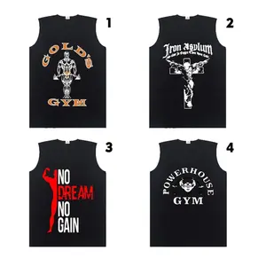 Gym Logo Collection Hardcore Iron Cross Fitness Design No Dream No Gain Motivational Quote Powerlifting Aesthetic Bodybuilding Sport Workout Gift Oversized Loose Fit Pure Cotton Soft Breathable Graphic Tank Top Unisex Summer Trendy Streetwear Gym Apparel