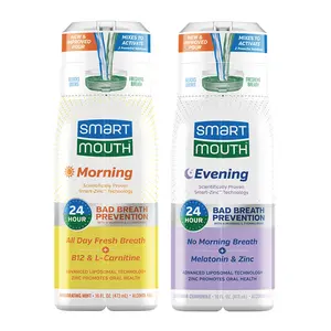 SmartMouth Advanced Liposomal Morning & Evening Mouthwash Bundle - No Morning Breath & All-Day Fresh Breath - Dual-Solution Zinc-Activated Mouthwash Duo - Alcohol Free - 16 fl oz Each