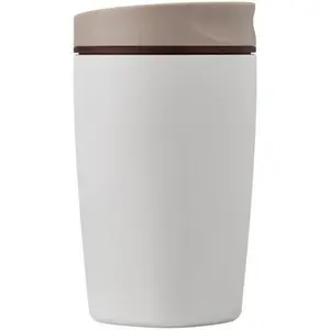 SmoothSip Slider Insulated Stainless Steel Coffee Tumbler, Reusable Iced Coffee Cup, Hot Coffee Travel Mug, BPA Free 12 oz, Vanilla Bean