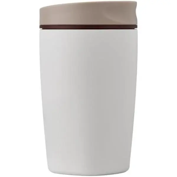 SmoothSip Slider Insulated Stainless Steel Coffee Tumbler, Reusable Iced Coffee Cup, Hot Coffee Travel Mug, BPA Free 12 oz, Vanilla Bean