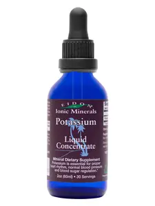 Eidon Ionic Minerals Liquid Potassium 2oz Concentrate Dairy Free Gluten Free GMO Free Wellness Supplement Electrolyte Solution for Cardiovascular Health