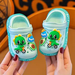 Kids' Lightweight Dinosaur Cartoon Clogs - Cartoon Character, Character Themed, Dinosaur Print Slippers, Cartoon Character Slippers