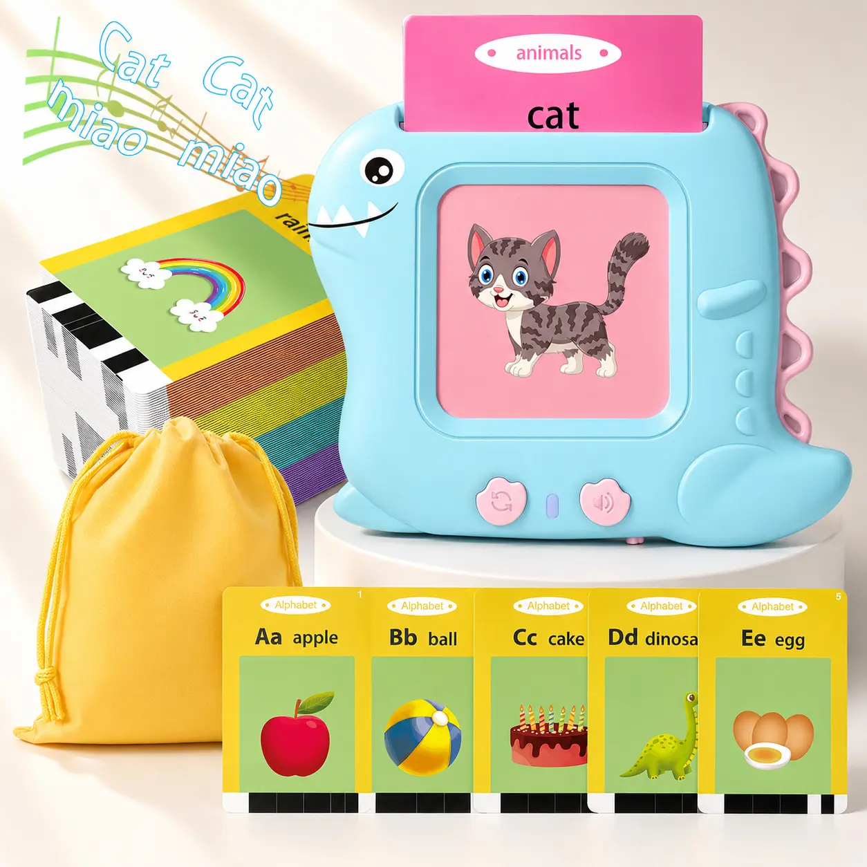 Talking Flash Cards for Toddlers 1-5 Years – Montessori Educational Early Learning & Sensory Speech Therapy Toy with 336 Sight Words for Preschool Boys & Girls