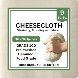 Cotton Farm Grade 100 XL Cheese Cloth 36x36 Inch 100% Unbleached Cotton Reusable with Finished Edges for Straining Cooking Cleaning