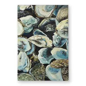 Begin Home Decor C1ROAR46A55VHA 4 x 6 ft. Oyster Shells - Food Marine Outdoor Area Rug for Home Decor - Rectangle