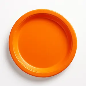 Vibrant Orange 8.5" Round Paper Lunch Plates