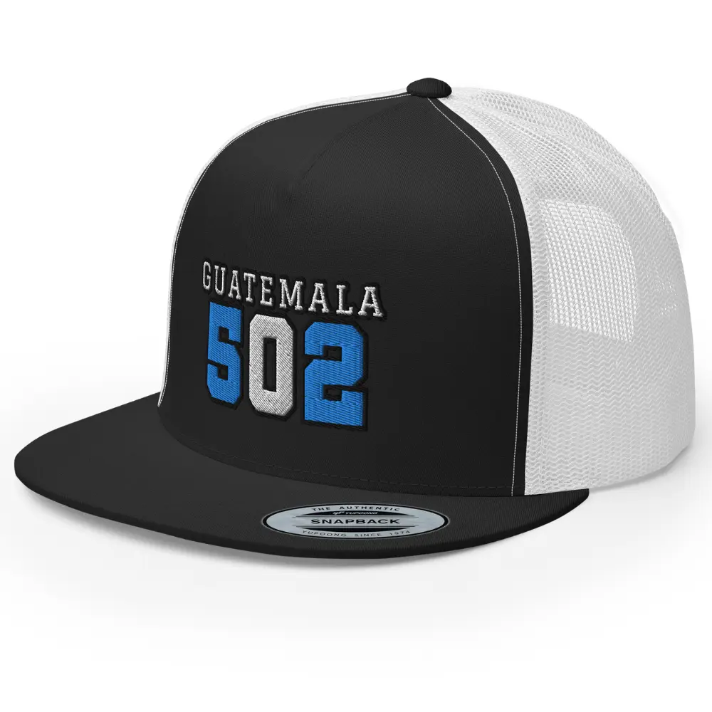 RIVEMUG 502 Guatemala Flat Bill Trucker Hat High Crown Adjustable Gorra de Guatemala Cap
