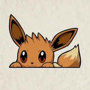 Cute Eevee Peeker Peeking Bumper Window Vinyl Car Decals Anime Poke Stickers