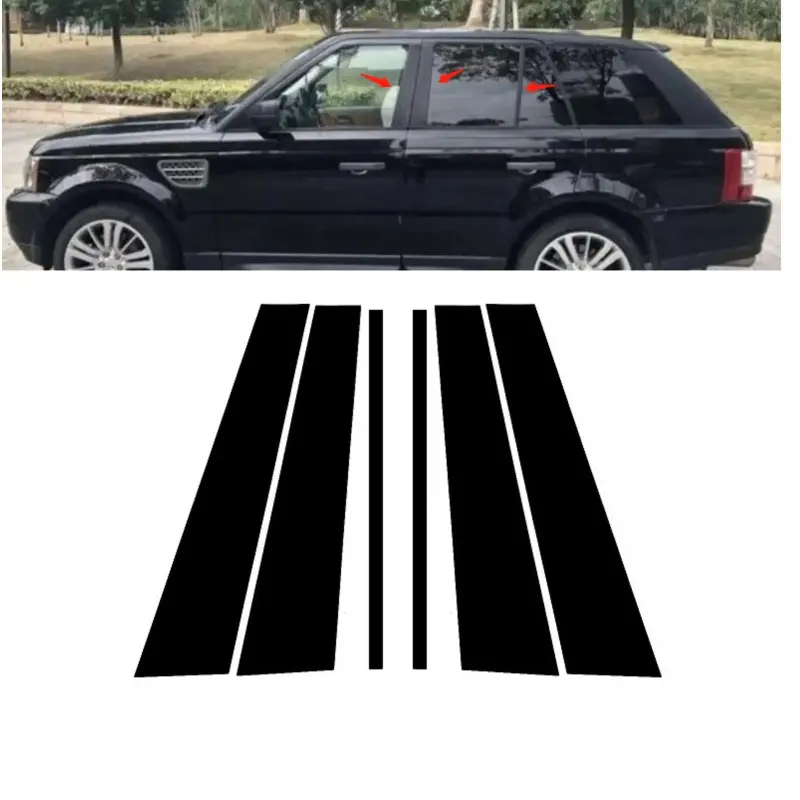For Land Rover Range Rover Sport 2010-2013, 6PCS Pillar Posts Window Trim Cover BC Column Sticker
